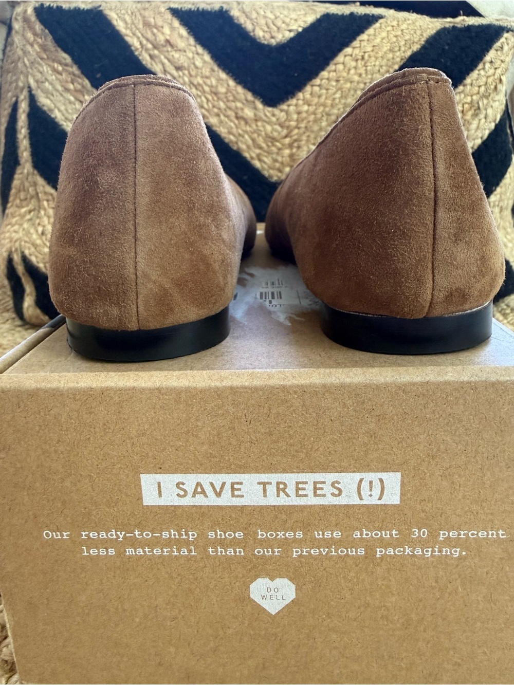 Madewell The Mylie Flat Suede Squared Toe Flats in Brown - Picture 2 of 3